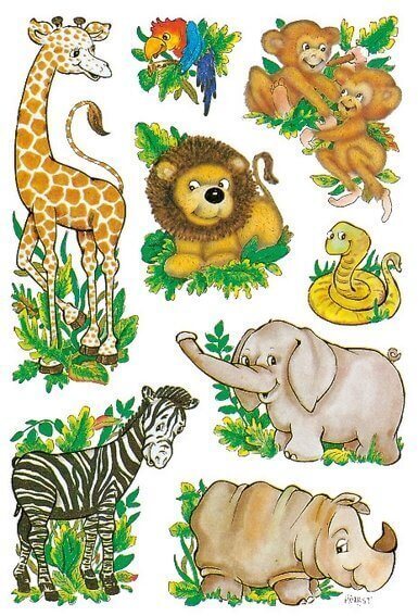 HERMA 3793 10x Sticker DECOR Dschungeltiere