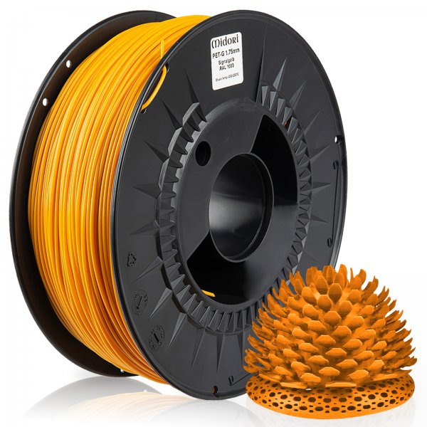 Midori® 3D PETG Filament 1,75mm 1kg Spule Signalgelb RAL1003