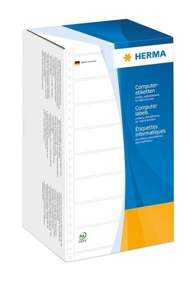 HERMA 8293 Computeretiketten 14732x484 mm 1-bahnig weiß perforiert Papier matt 6000 Stück