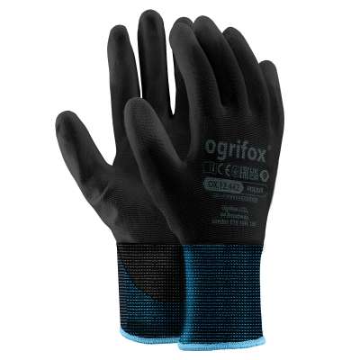 24 Paires Gants Travail Ogrifox Enduits Latex - Avec Clip Porte-gant FUZZIO Pour Professionnels