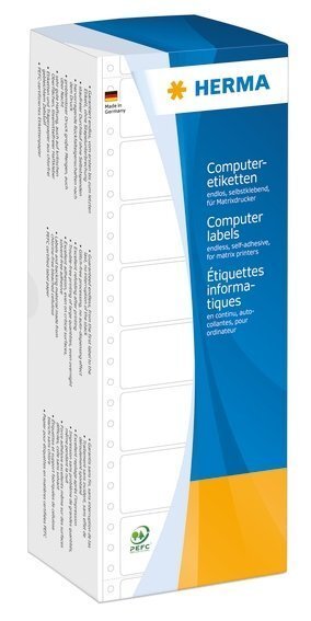 HERMA 8229 Computeretiketten 508x230 mm 2-bahnig weiß Papier matt 12000 Stück