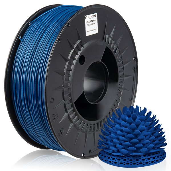 Midori® 3D PLA Filament 1,75mm 1kg Spule Blau Metallic