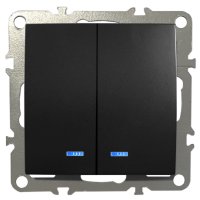 2-Fach Schalter Lichtschalter Kontrollleuchte Unterputz 220-250V 10A Schwarz Matt 2-Fach Schalter Lichtschalter Kontrollleuchte Unterputz 220-250V 10A Schwarz Matt