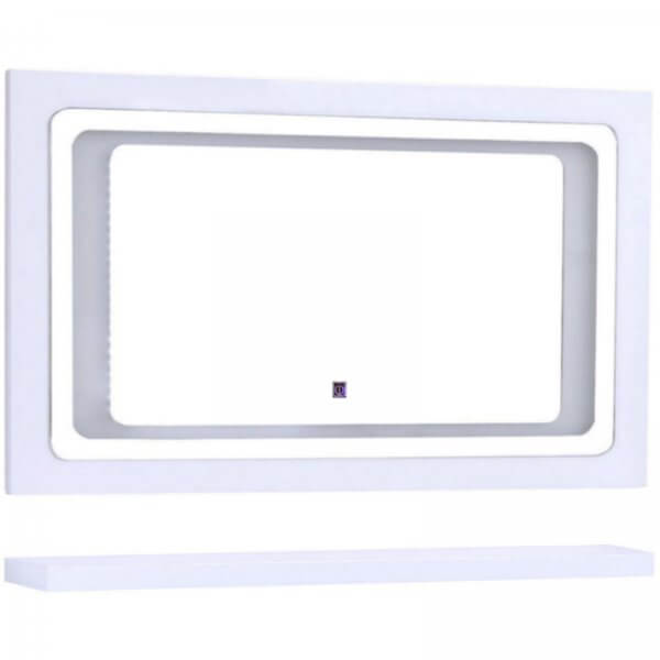 Midori Badmöbel Set Spiegel LED Touch Weiß Hochglanz 120 cm