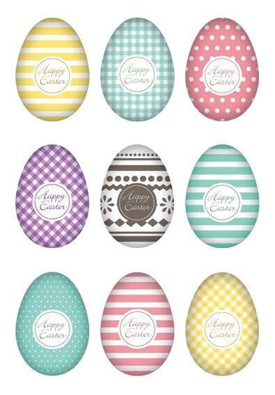 HERMA 1728 10 x Sticker DECOR Happy Easter Eierset Bunt
