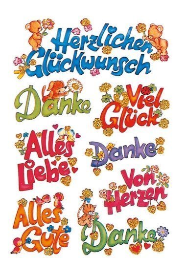 HERMA 3813 10x Sticker DECOR Glückwünsch beglimmert