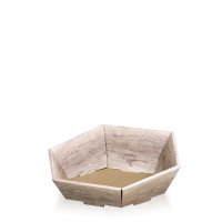 Präsentkorb Geschenkkorb 290x270x60/105 mm Holzoptik Creme Braun Präsentkorb Geschenkkorb 290x270x60/105 mm Holzoptik Creme Braun