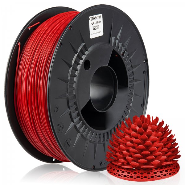 Midori® 3D PLA Filament 1,75mm 1kg Spule Signalrot RAL3001