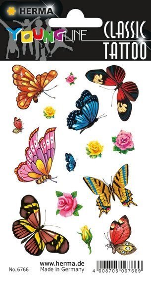 HERMA 6766 10x Tattoos Colour Art Schmetterlinge