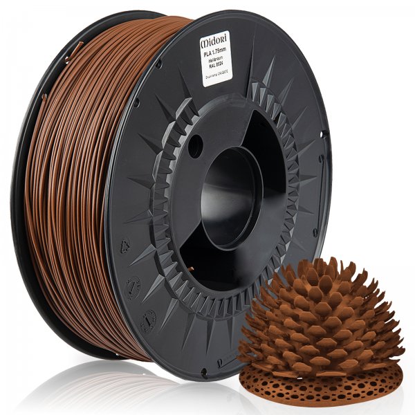 Midori® 3D PLA Filament 1,75mm 1kg Spule Hellbraun RAL8024