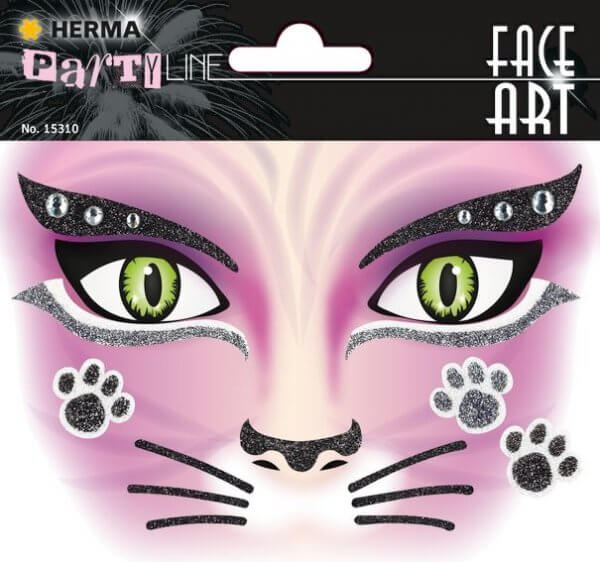 HERMA 15310 5x Face Art Sticker Pink Cat
