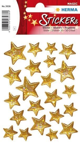HERMA 3936 10x Sticker MAGIC Sterne 5-zackig Stone