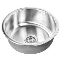 MIDORI® Edelstahl Einbauspüle Küchenspüle Aufsatzspüle 45 cm Ø mit Sieb MIDORI® Edelstahl Einbauspüle Küchenspüle Aufsatzspüle 45 cm Ø mit Sieb