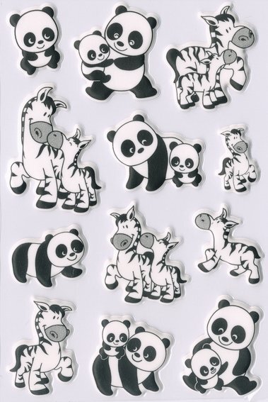 HERMA 6021 10x Sticker MAGIC Panda- und Zebrafamilien Foam