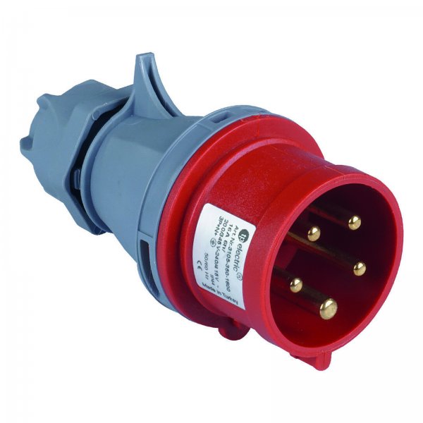 CEE-Stecker IP44 32A 5-polig 3P+N+PE 345V bis 415V Rot mit Phasenwender