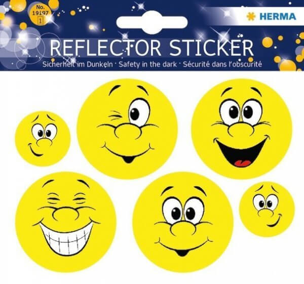 HERMA 19197 5x Reflektorsticker Happy Face