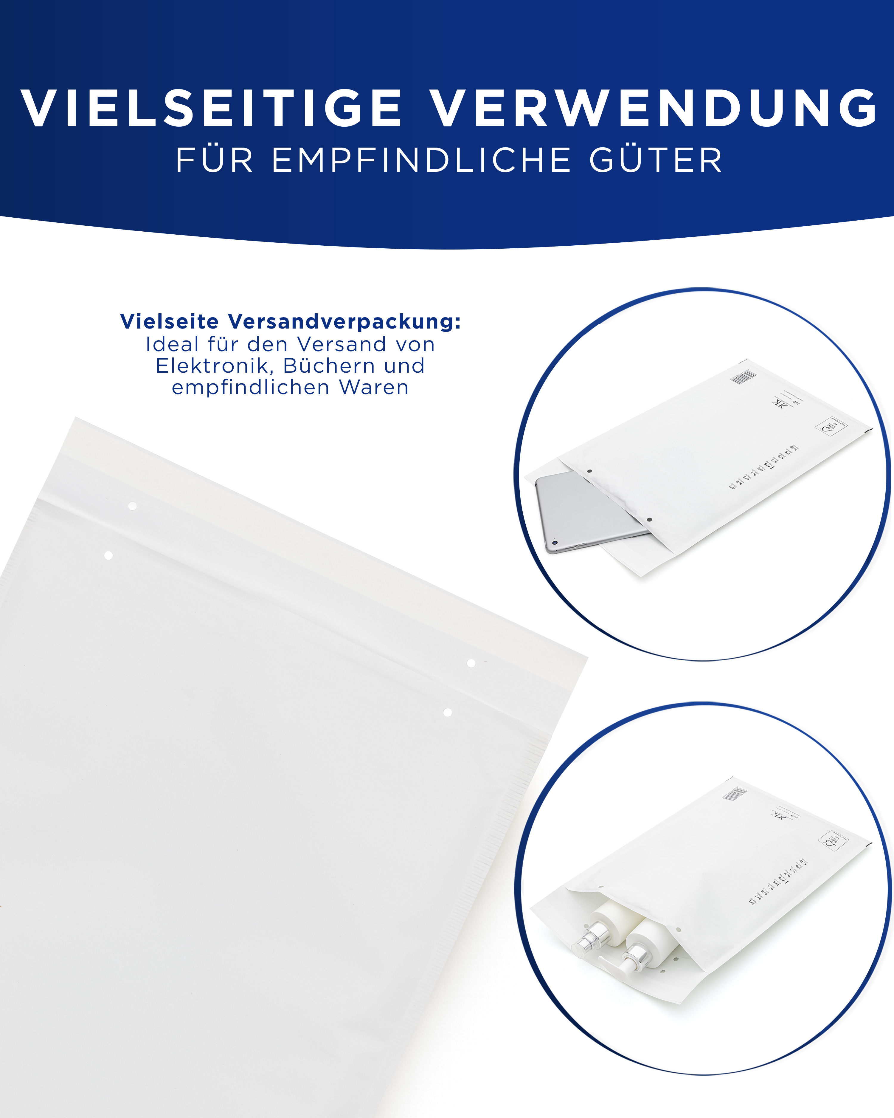 50 weiße Luftpolster-Versandtaschen F/3