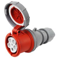 CEE-Kupplung Schutzkappe Außenbereich 63A 5-polig 3P+N+E+P 415V IP67 wasserdicht Rot CEE-Kupplung Schutzkappe Außenbereich 63A 5-polig 3P+N+E+P 415V IP67 wasserdicht Rot