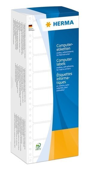 HERMA 8228 Computeretiketten 381x103 mm 2-bahnig weiß Papier matt 24000 Stück