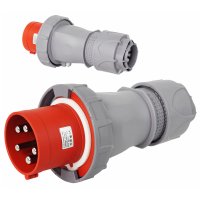 CEE-Stecker IP67 125A 5-polig 3P+N+E+P 415V Rot CEE-Stecker IP67 125A 5-polig 3P+N+E+P 415V Rot