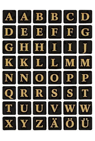HERMA 4130 Buchstaben 13x13 mm A-Z Folie schwarz gold geprägt 20 Bl.