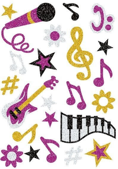 HERMA 3276 10x Sticker MAGIC Musik glittery