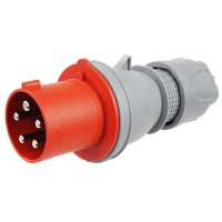 CEE-Stecker IP44 63A 5-polig 3P+N+E+P 415V Rot CEE-Stecker IP44 63A 5-polig 3P+N+E+P 415V Rot