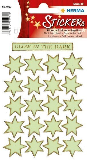 HERMA 4013 10x Sticker MAGIC Sterne Leuchtfolie Glow in the dark