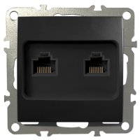 Netzwerkdose CAT 5 LAN RJ45 2x Port Anschlussdose Unterputz Schwarz Matt Netzwerkdose CAT 5 LAN RJ45 2x Port Anschlussdose Unterputz Schwarz Matt