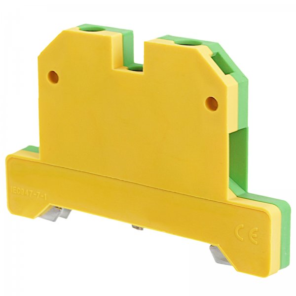 Durchgangsklemme 2 Anschlüsse Schutz PE 10mm² Querschnitt Grün/Gelb