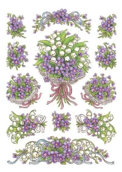 HERMA 3378 10x Sticker DECOR Blumensträuße Veilchen