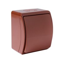 Schalter 1-Fach Universalschalter Feuchtraum Aufputz IP44 10A 250V Braun Schalter 1-Fach Universalschalter Feuchtraum Aufputz IP44 10A 250V Braun