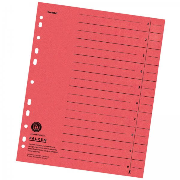 Achetez des intercalaires feuilles de séparation A4 230 g/m² rouge