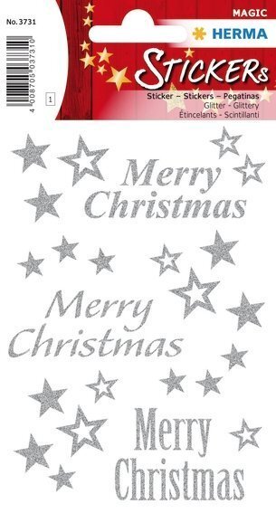 HERMA 3731 10x Sticker MAGIC Merry Christmas glittery