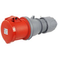 CEE-Kupplung mit Schutzkappe Außenbereich 63A 5-polig 3P+N+E+P 415V IP44 Rot CEE-Kupplung mit Schutzkappe Außenbereich 63A 5-polig 3P+N+E+P 415V IP44 Rot