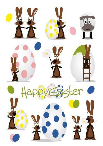 HERMA 1729 10 x Sticker DECOR Happy Easter Hasenparty