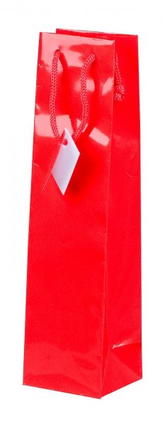 Geschenk-Flaschentasche für 1 Weinflasche Rot Hochglanz
