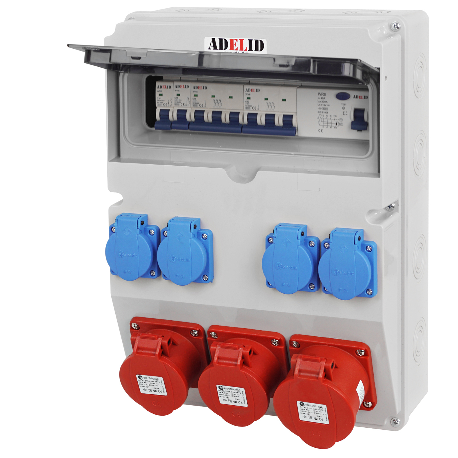 Répartiteur Mural En Plastique Robuste Avec 1xcee 32 A, 1xcee 16 A Et 4x230v Pour Une Utilisation Durable Pi#23382