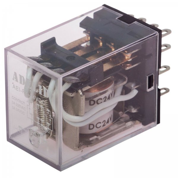 Relais Miniatur-Relais Finder 24V DC 5A 4 Wechsler 14 Pins DIN-Schienenmontage