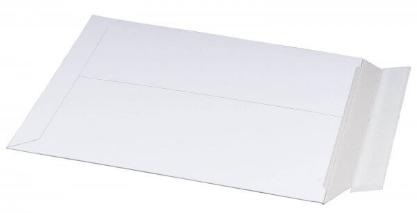 Vollpappe-Versandtasche 309 x 447 x 30 mm DIN A3 mit Aufreißfaden & Selbstklebeverschluss Weiß