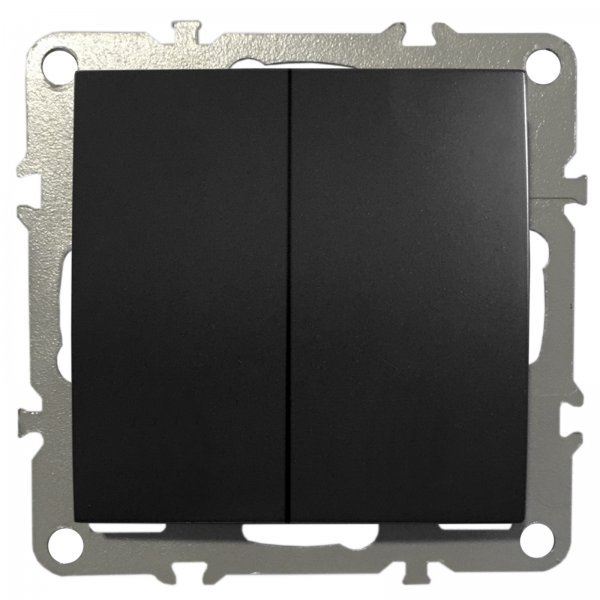 2-Fach Schalter Lichtschalter Wechselschalter Unterputz 220-250V 10A Schwarz Matt