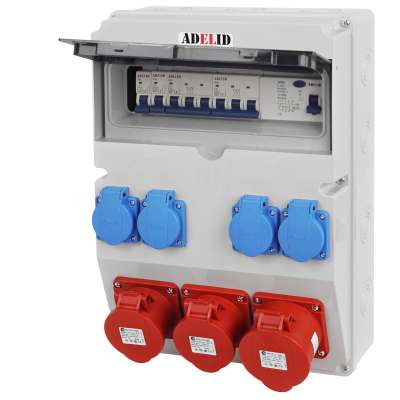 BAUSTROMVERTEILER LS, 1 x CEE 32A/5P 400V, 2 x 230V Schuko, verdrahtet