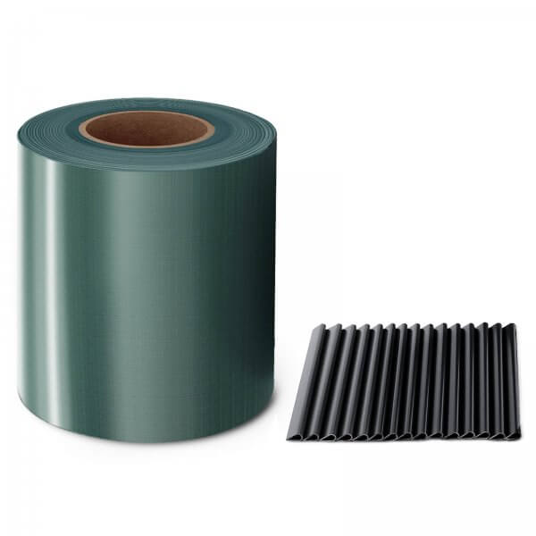 MIDORI® PVC Sichtschutzstreifen Zaunblende Zaunfolie 19cm x 35m Clips Grün