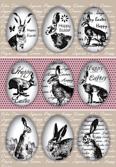 HERMA 1723 10 x Sticker DECOR Happy Easter Eierhasen