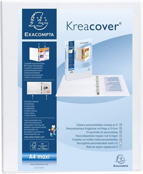 Präsentationsringbuch PP DIN A4 2 Ringe 20 mm Weiß