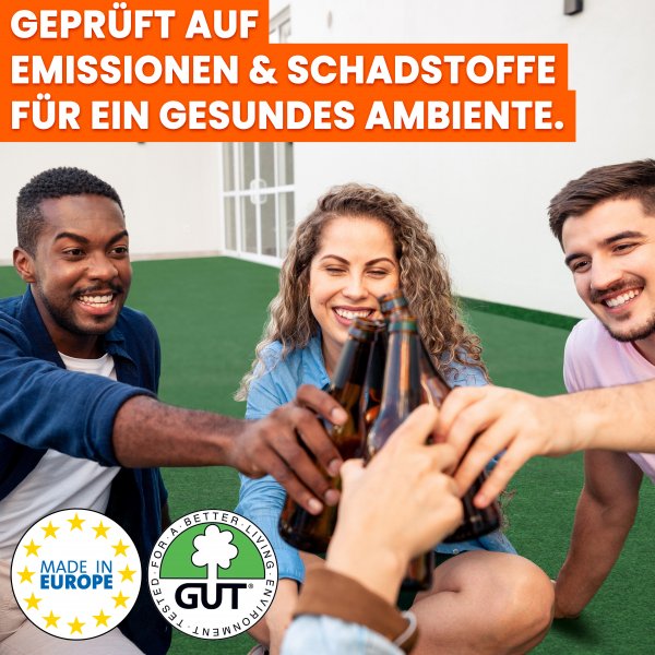 Rasenteppich Kunstrasen Beige Drainage-Noppen Outdoor Balkon