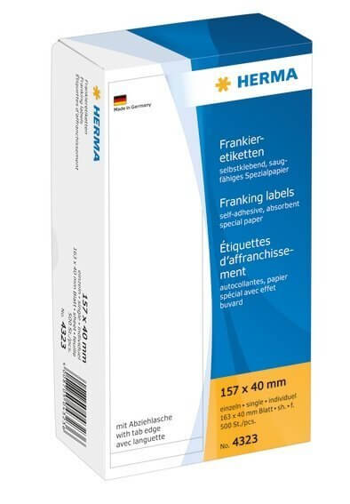 HERMA 4323 Frankieretiketten einzeln mit Abziehlasche 157x40 mm 500 Stück