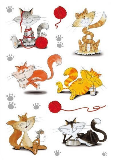 HERMA 3357 10x Sticker DECOR Lustige Katzen beglimmert