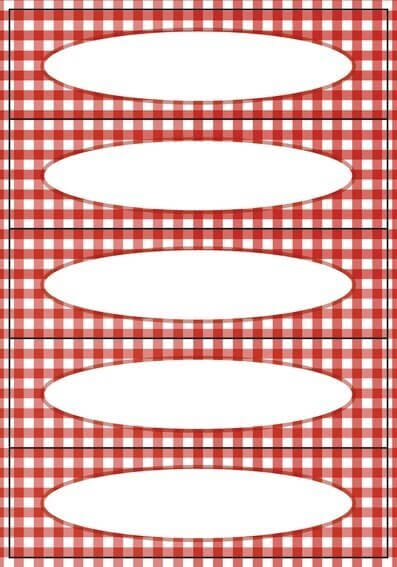 HERMA 3639 10x Küchenetiketten Vichy- Karo rot
