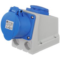 Kombi Wandsteckdose CEE 16A 415V 3-polig mit 230V Schuko Steckdose Aufputz IP44 Kombi Wandsteckdose CEE 16A 415V 3-polig mit 230V Schuko Steckdose Aufputz IP44